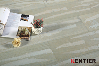 K1528-Walnut Top Veneer Multi-layer Engineered Flooring with Heavy Wire Brushed Treatment